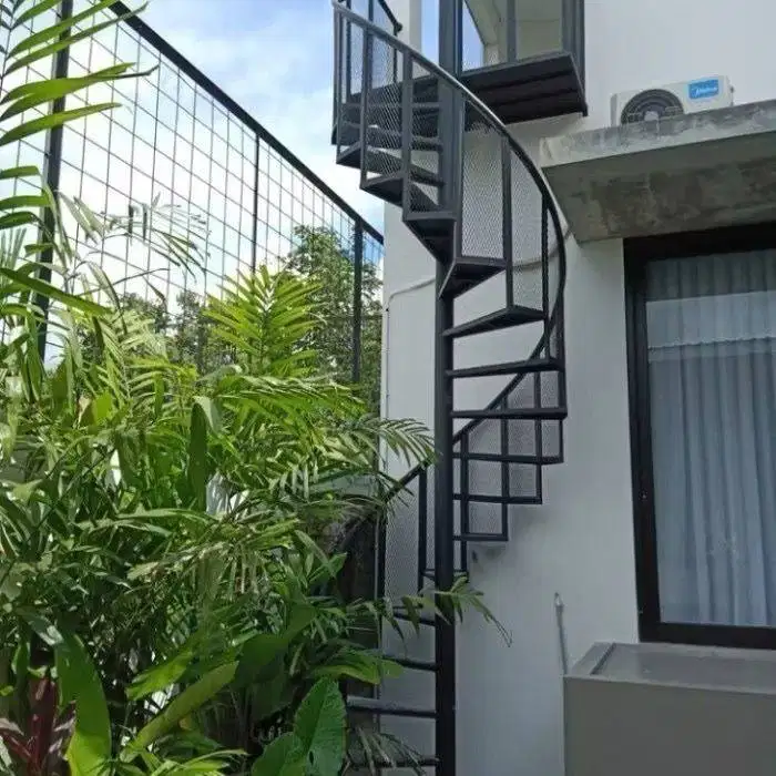 tangga putar pijakan plat warna hitam harga murah