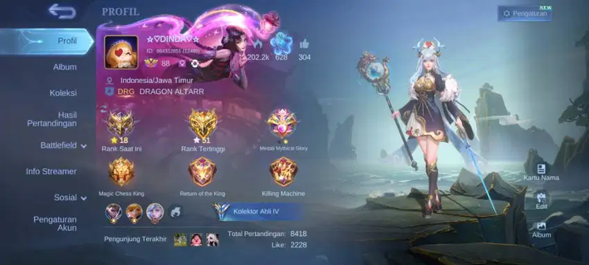 Akun ml Mobile legends permanen