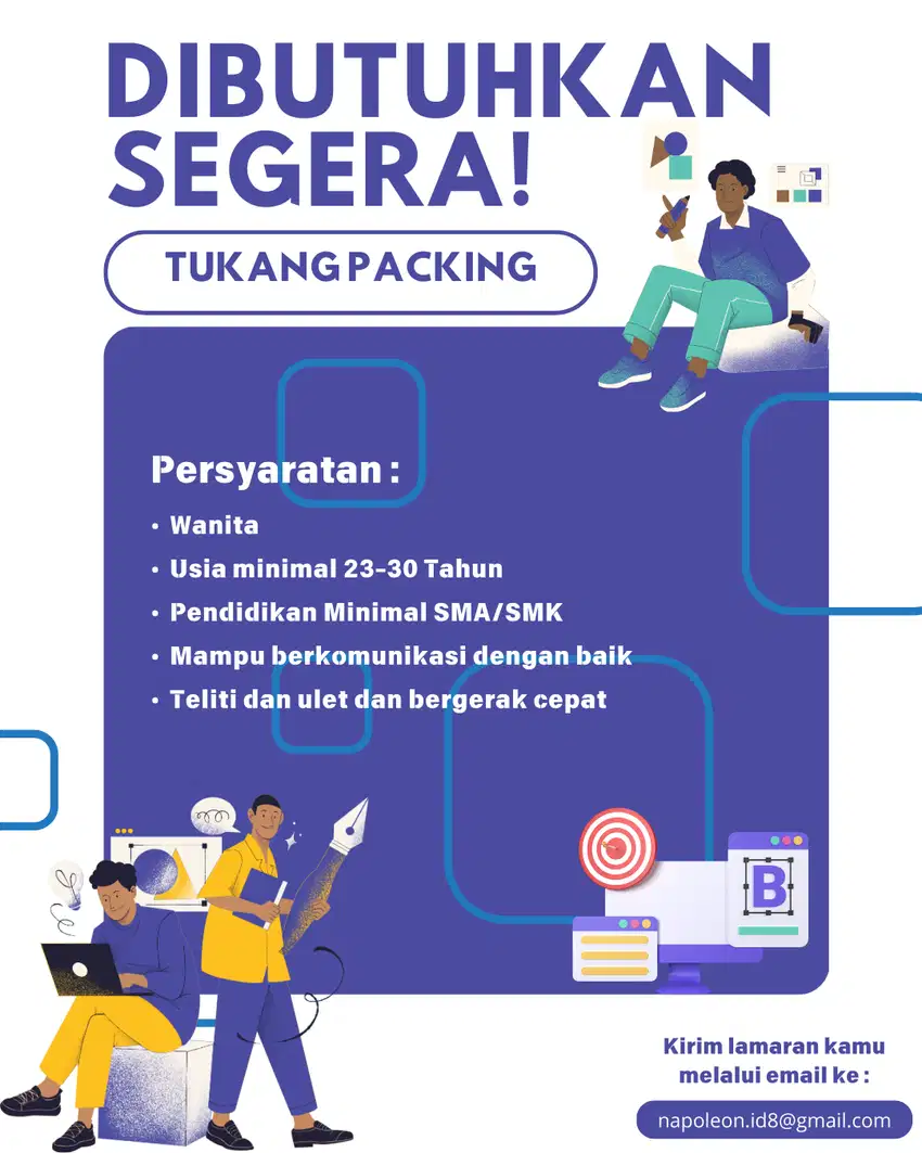 Lowongan pekerjaan tukang packing paket onlineshop