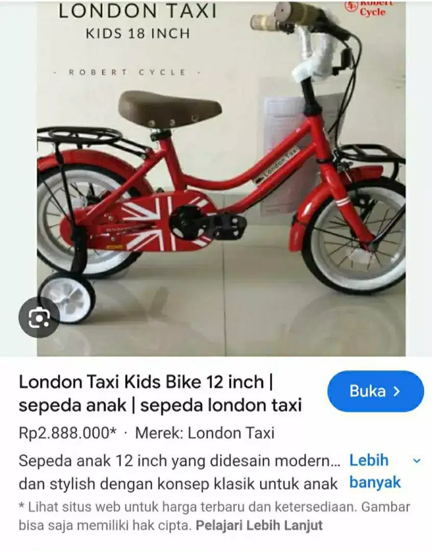 Sepeda anak merk London Taxi ori