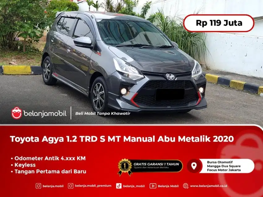 [ KM ANTIK 4RB ] Toyota Agya 1.2 TRD S MT Manual Abu 2020/2021