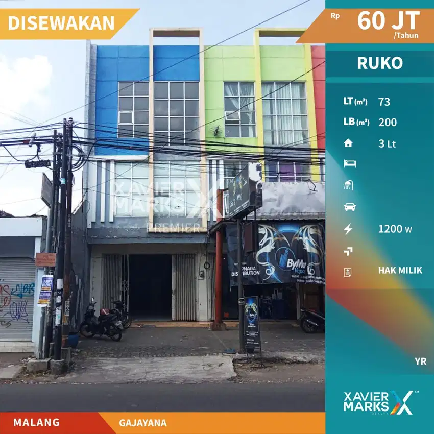 Disewakan Ruko Poros Jalan Gajayana Malang Cocok Semua Usaha