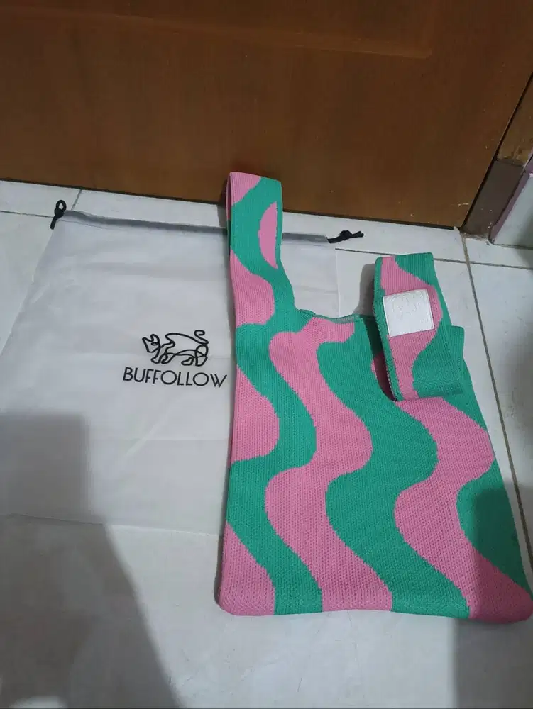 BUFOLLOW tote bag original pink mint