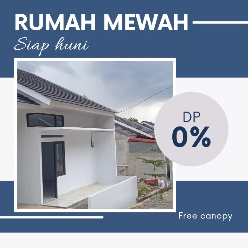 Rumah siap huni free canopy tanpa Dp