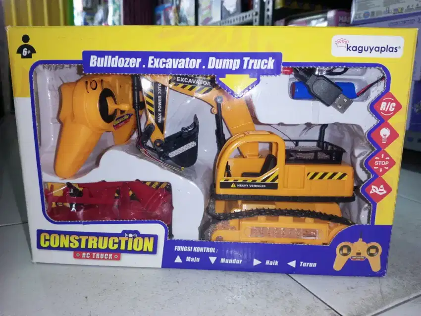 Mainan Anak Remot Control Bego Excavator baterai Cas