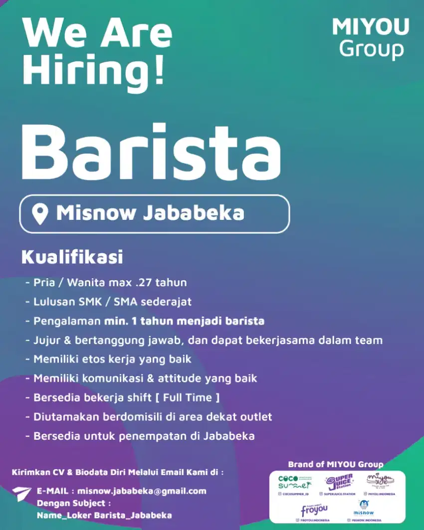 BARISTA MISNOW JABABEKA