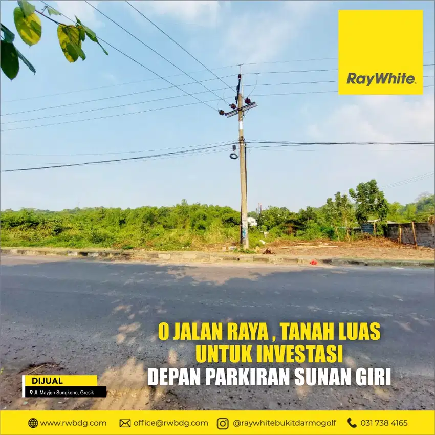 NOL JALAN RAYA, TANAH DIJUAL DI MAYJEN SUNGKONO GRESIK