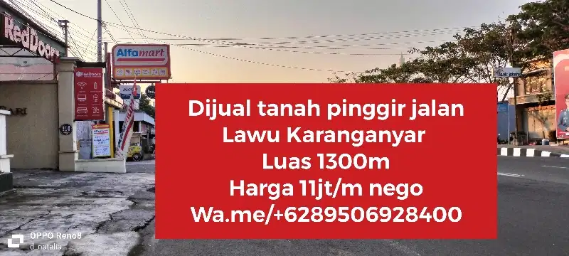 Dijual tanah strategis pinggir jalan Lawu Karanganyar