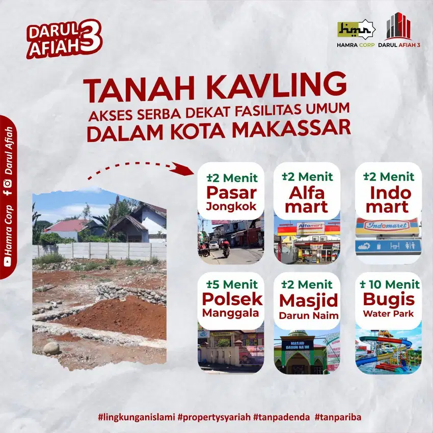 Tanah kavling syariah tampa adanya uang ribah di tengah kota Makassar