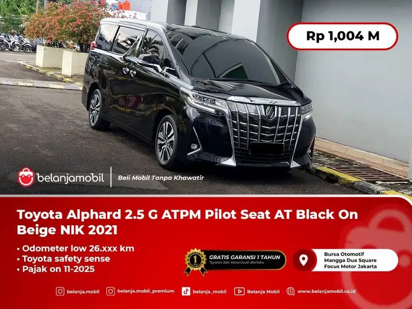 LOW KM.26RB !! TOYOTA ALPHARD G ATPM TSS 2021 / 2022 HITAM