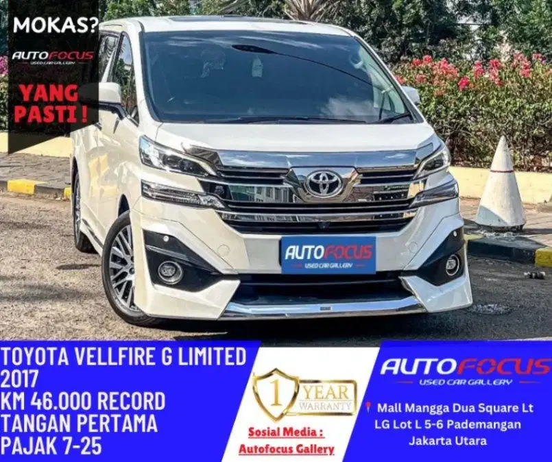 Toyota Vellfire 2.5 G Limited ATPM AT 2017  White On Black