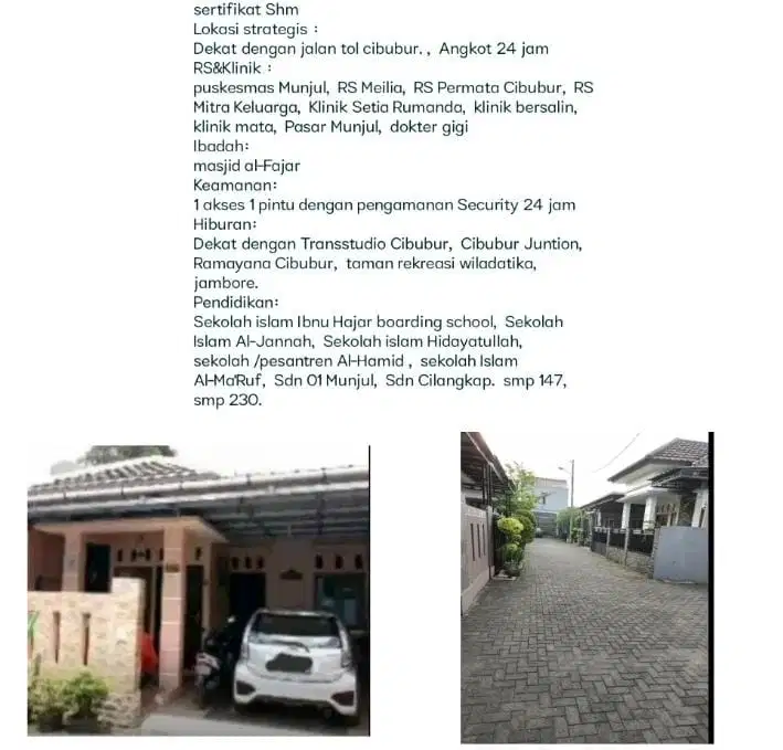 DIJUAL RUMAH DI MUNJUL JAKTIM