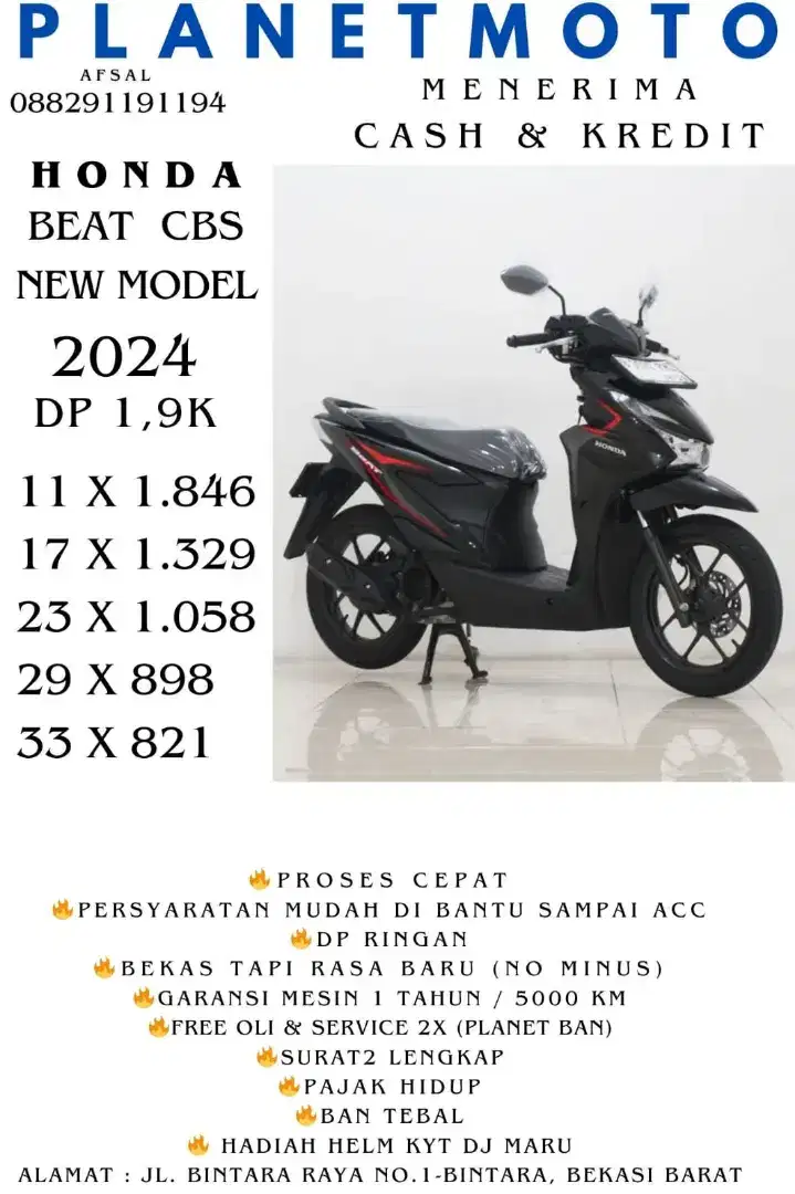 honda beat new model 2024 bergaransi