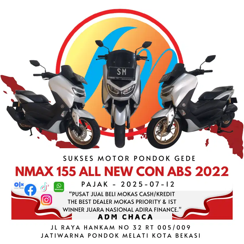 NMAX 155 ALL NEW CON ABS 2022 PLAT BEKASI KOTA DP 1.000