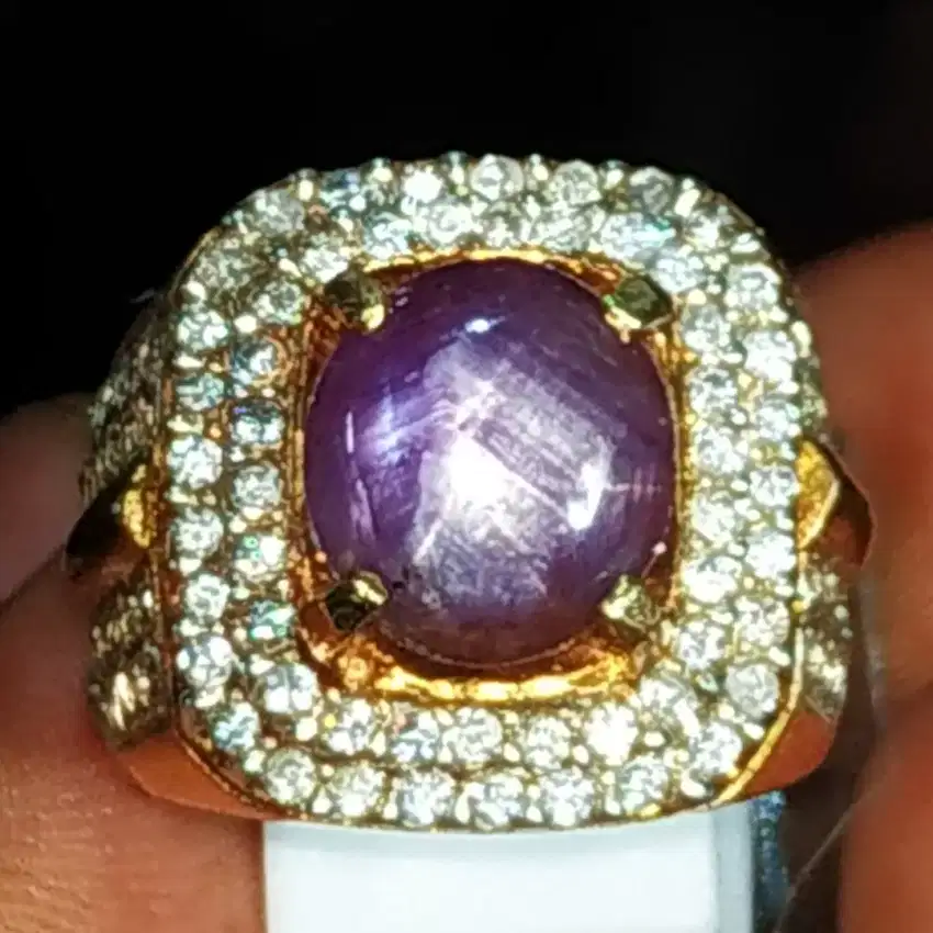 Cincin perak Purple Star Sapphire Sri Lanka