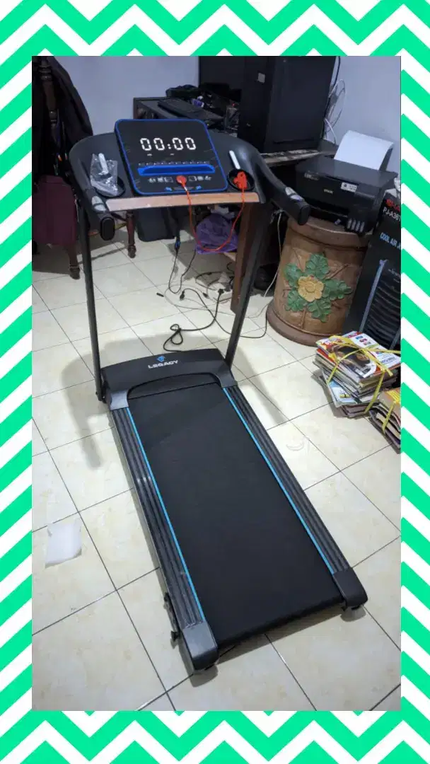 Treadmill elektrik Legacy Blue Elford alat olahraga PXT-193