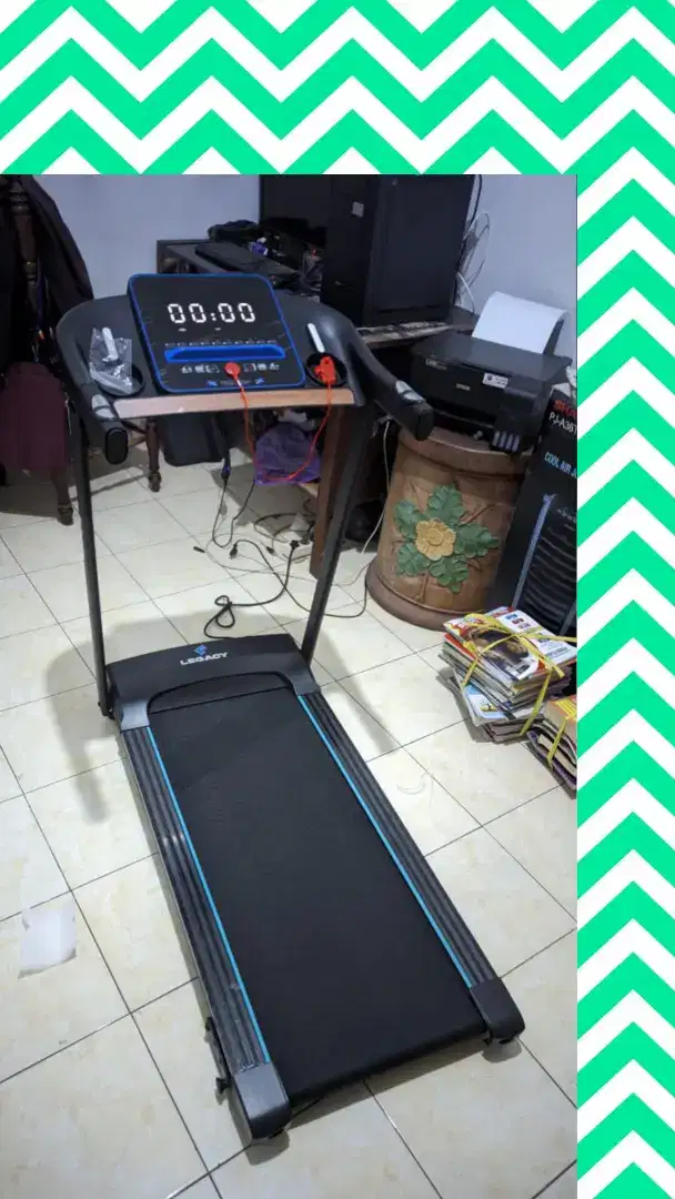 Treadmill elektrik Legacy Blue Elford alat olahraga PXT-193