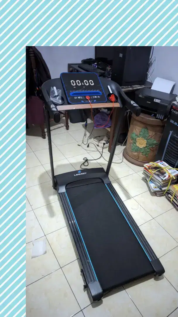 Treadmill elektrik Legacy Blue Elford alat olahraga PXT-193