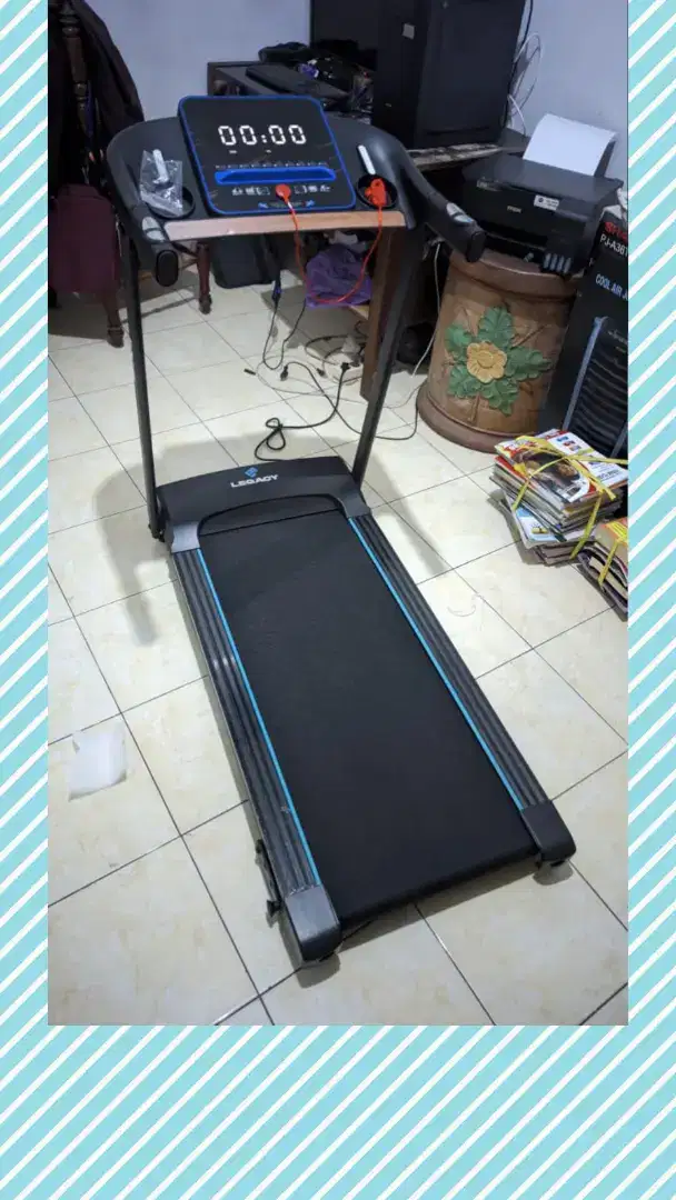 Treadmill elektrik Legacy Blue Elford alat olahraga PXT-193