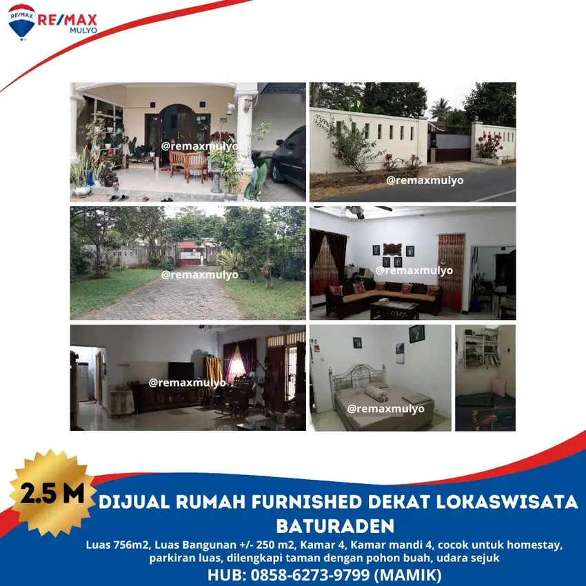 Dijual Rumah Furnished Dekat Lokawisata Baturaden