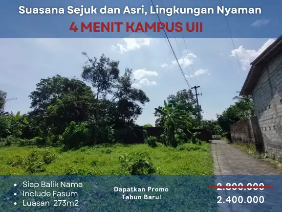 Dijual Tanah di Jl. Kaliurang, Dekat RS Panti Nugroho Sleman