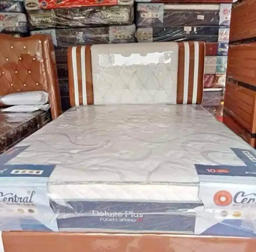 Springbed CentraL Deluxe Plus Pocket + Dipan Lengkap UK 160 x 200cm