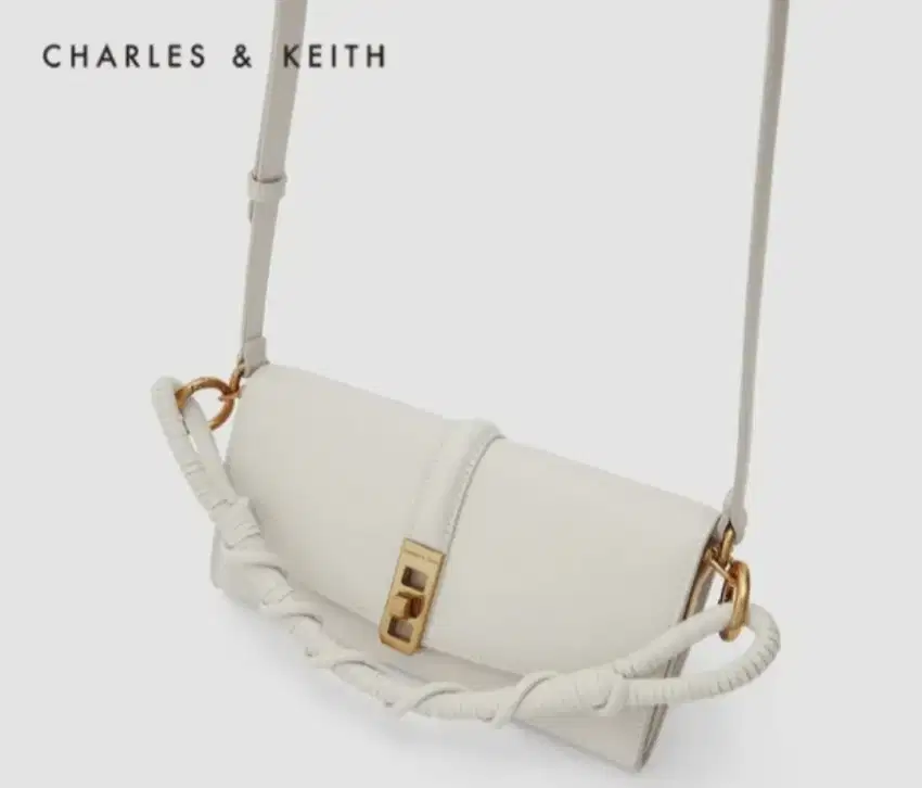 Charles & keith white sling bag