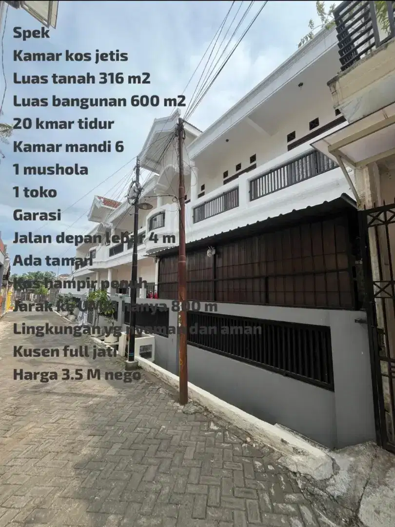 Jual rumah kost