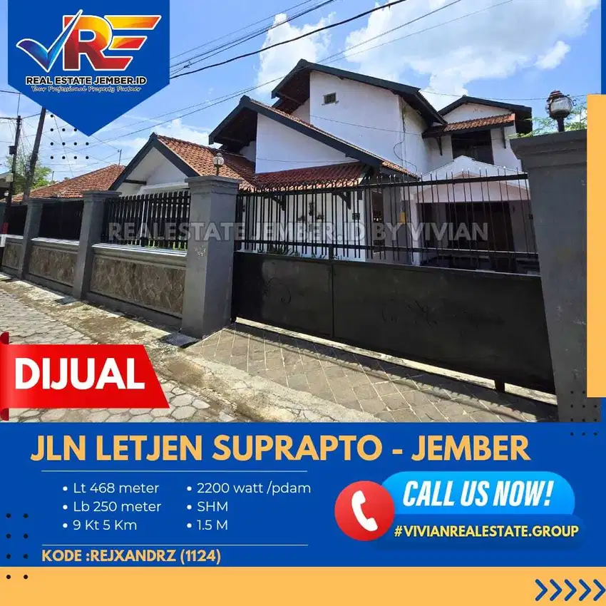 DIJUAL RUMAH DI JLN LETJEN SUPRAPTO JEMBER