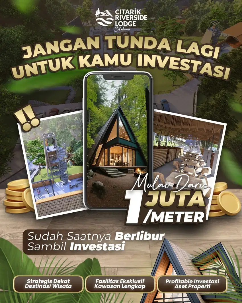 Jual Cepat Kavling Villa Tepi Sungai di Sukabumi