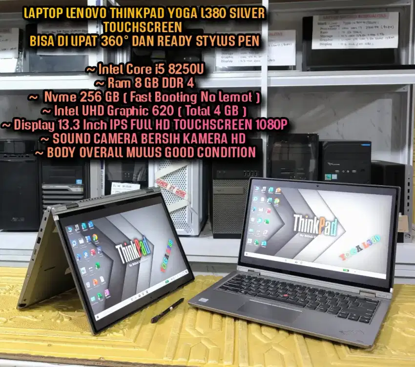 Lenovo Thinkpad silver  L380 Touchscreen Bisa lipat 
LAPTOP EDITING