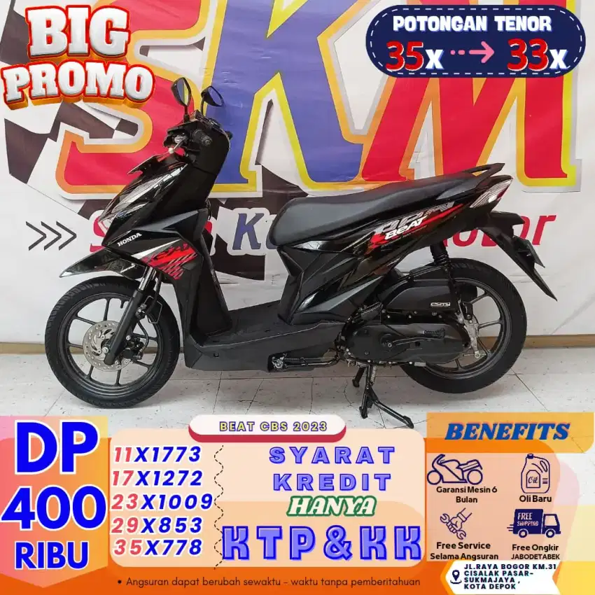 [Dp stelah terima unit hanya 400k] honda beat 2023 cash/credit