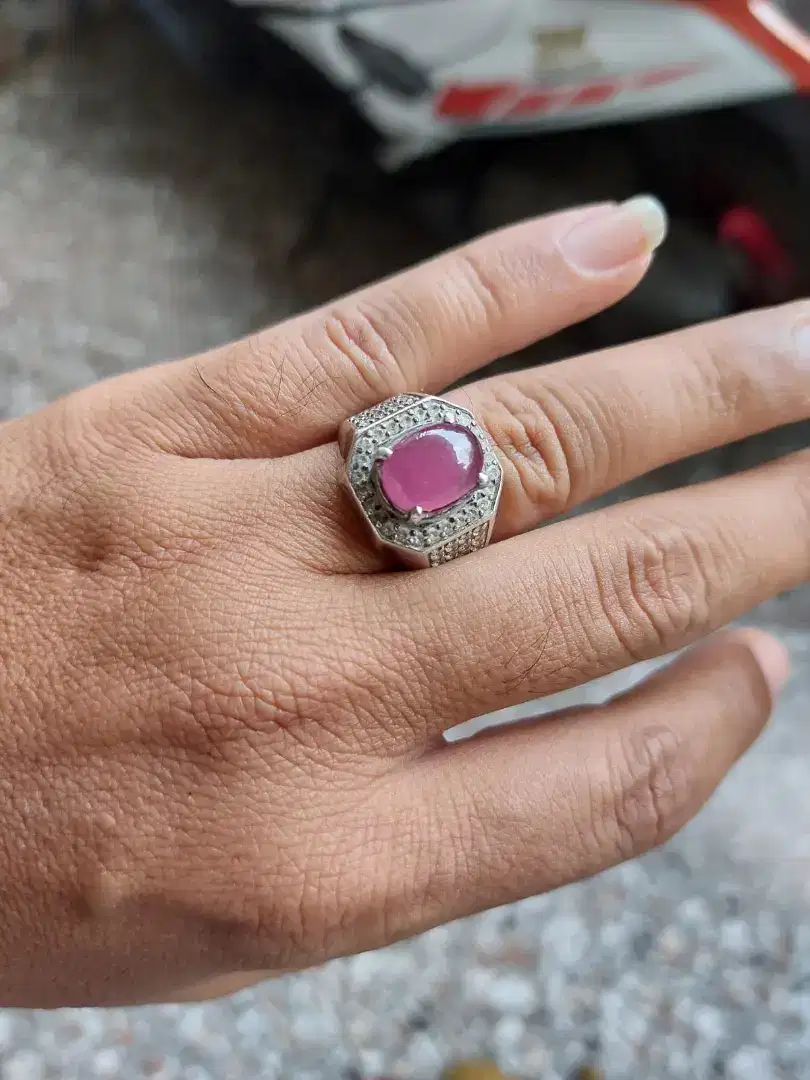 Batu Ruby Ring Perak Pamulang