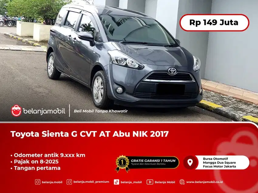 [KM ANTIK 9RB] Toyota Sienta G CVT AT Abu NIK 2017 Pemakaian 2018