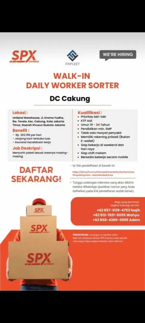 Daily worker DC Cakung