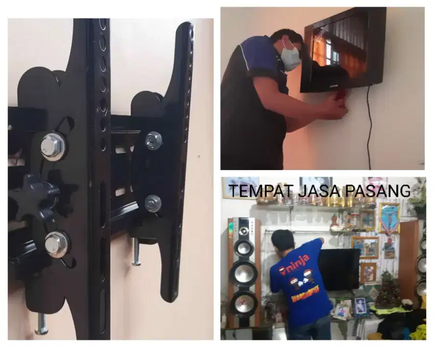 Braket plus pasang32-43inc terima rapih bracket breket briket led tv