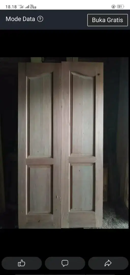 Pintu 2 nya ready dari kayu bekas meranti oven berkualitas