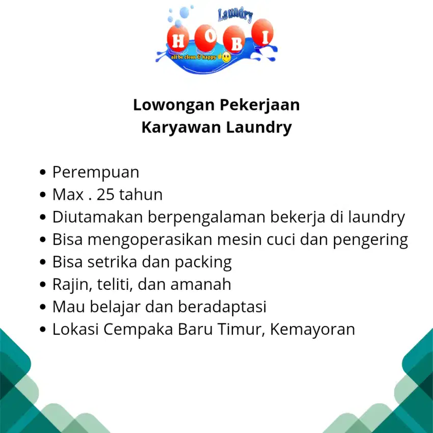 Lowongan Karyawan Laundry