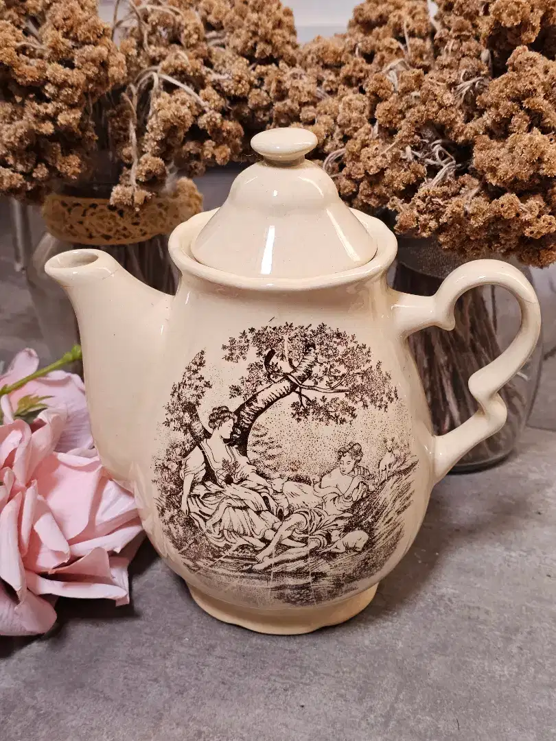 Teko teh keramik antik vintage