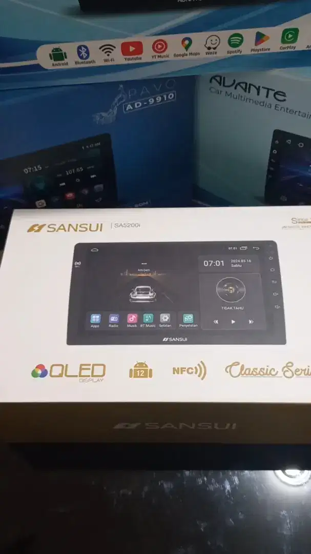 Head Unit Android Sansui SA5200i sudah NFC