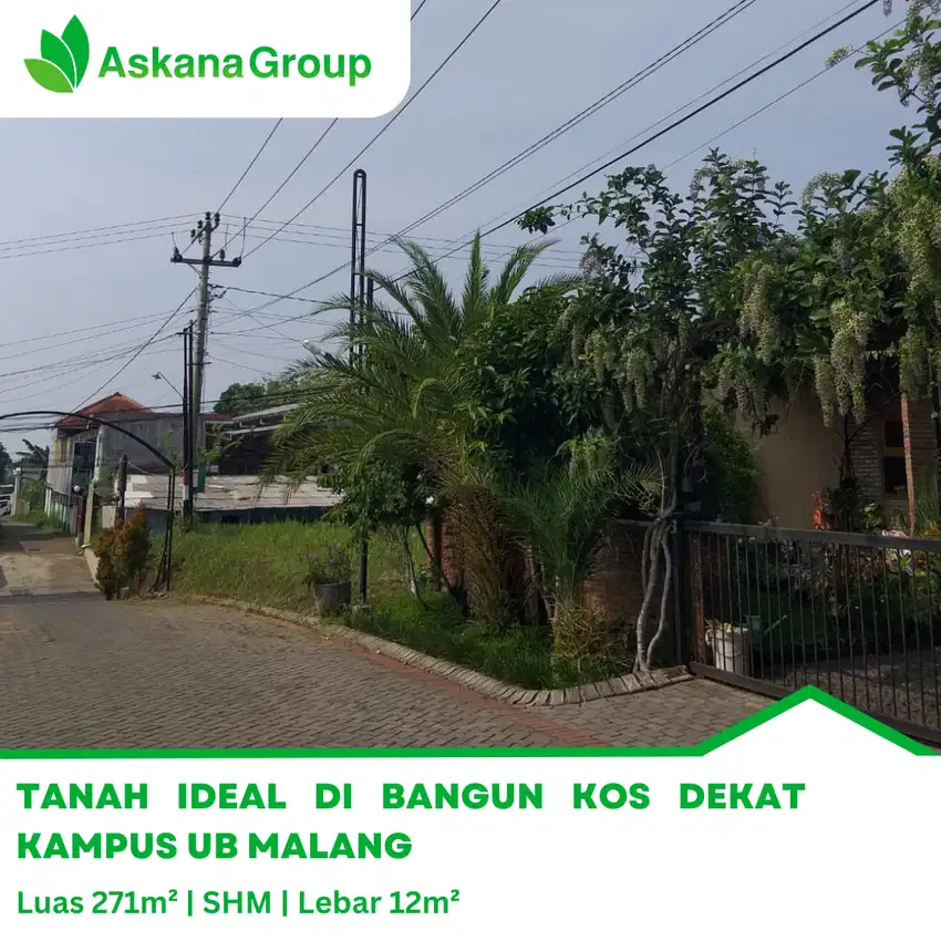 Tanah Ideal Bangun Kos, Dekat Kampus UB