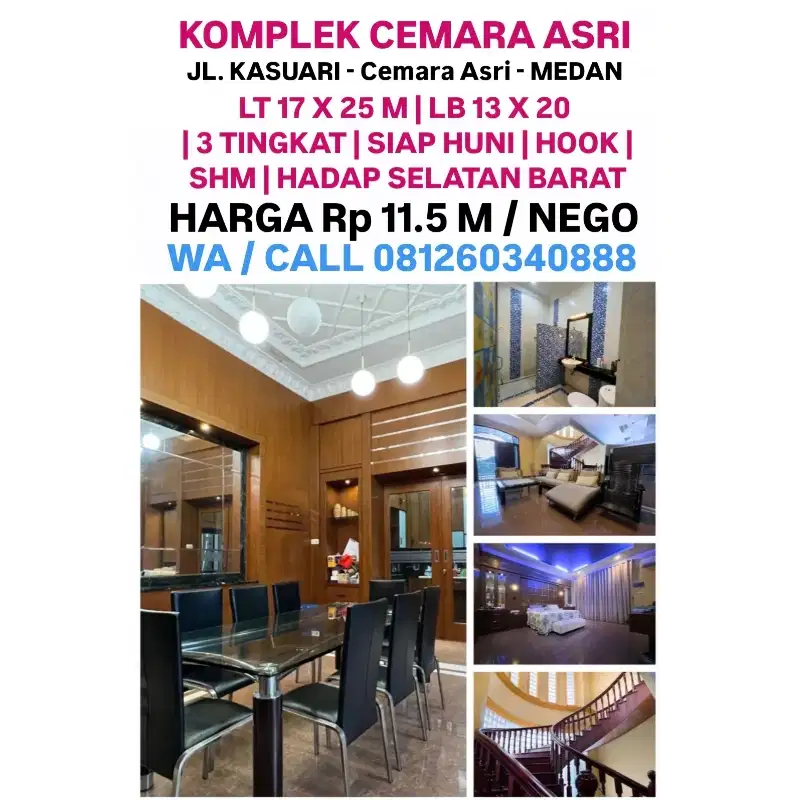 DI JUAL 1 UNIT VILLA HOOK SIAP HUNI DI KOMPLEK CEMARA ASRI