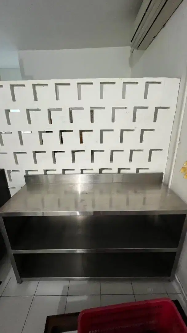 Meja stainless 2 shelves