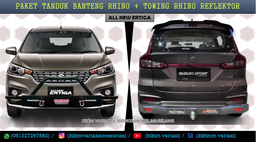 TANDUK MOBIL RHINO BANTENG DAN TOWING MOBIL RHINO REFLEKTOR AN ERTIGA