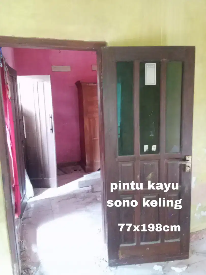 Bongkaran pintu kayu sono keling