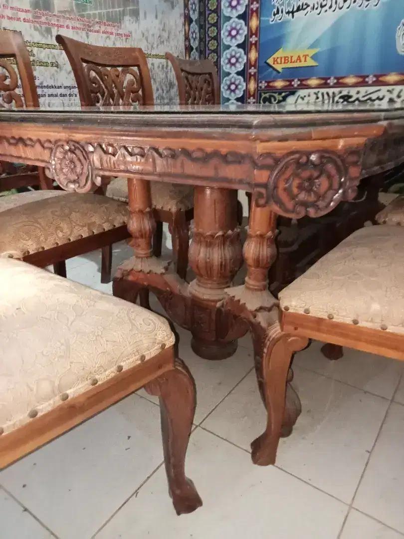 Dijual set meja makan Jati Jepara