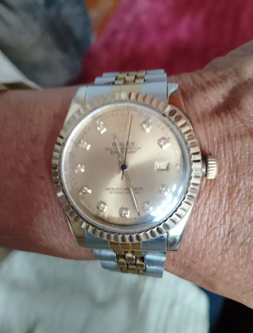 Di Jual Jam Rolex Rantai kombinasi gold,pemakai langsung ada seri nya