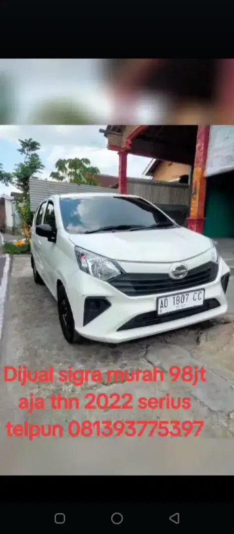 Dijual cepat sigra D tahun 2022 murah 96jt aja mas orisinil serius tel