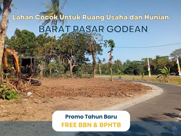 100 Jt-an, Dijual Tanah Sleman, Barat Pasar Godean