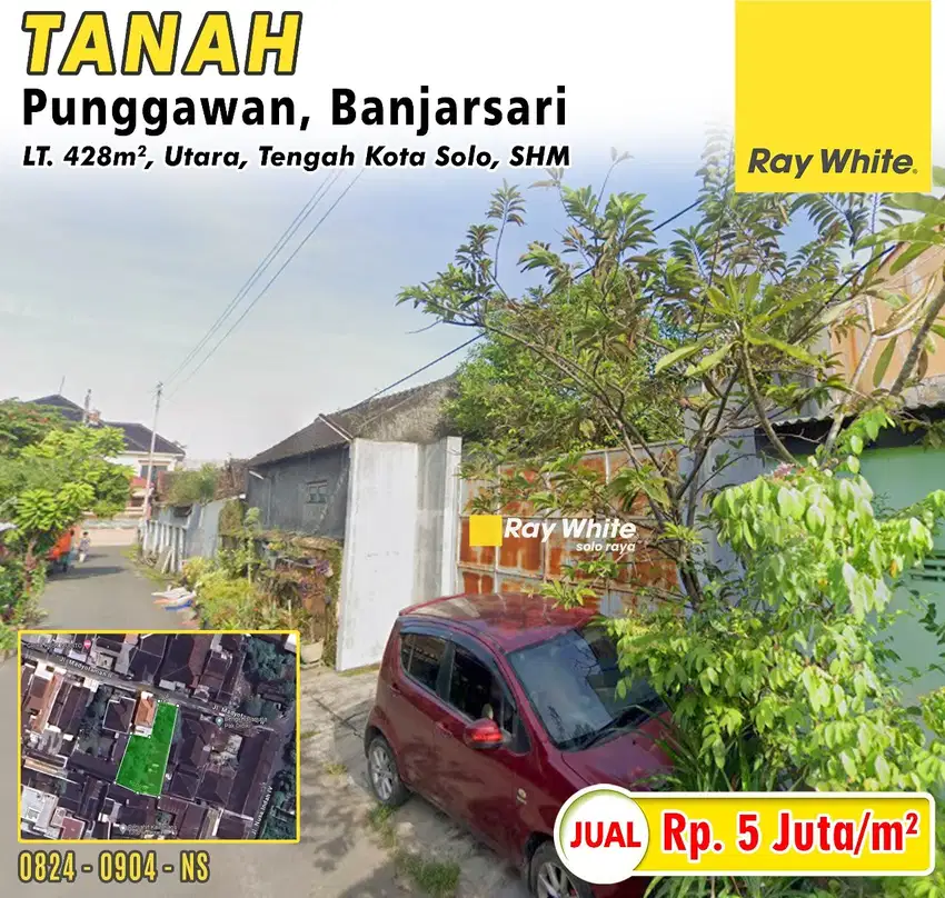 Dijual Tanah di Punggawan Banjarsari tengah kota Solo